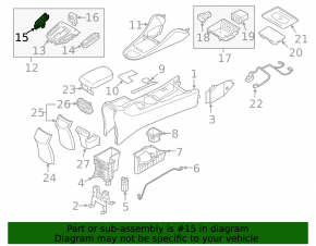 Left central console button block for Hyundai Ioniq 20-22 PHEV with parking button for heated seats and AUTO HOLD