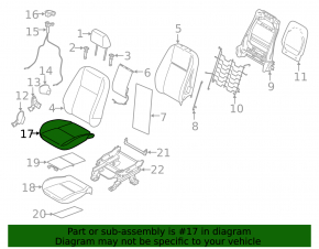 Ford Transit Connect MK2 13-18 passenger seat cushion trim, grey and black leather