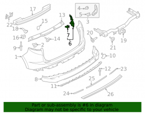 Rear bumper mount right under the headlight Ford Edge 15-18 pre-rest broken guide