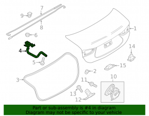 Right trunk lid hinge for Mazda 6 2014-2015 pre-restyling