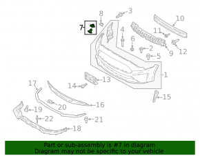 Front bumper mount right Ford Mustang mk6 18-rest