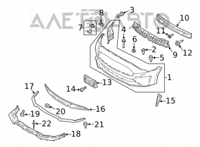 Front bumper mount right Ford Mustang mk6 18-rest