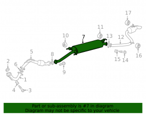Exhaust line middle section of Toyota Rav4 13-15