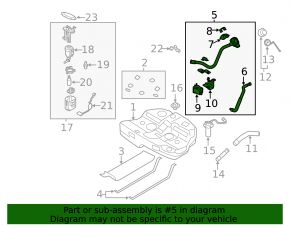 Fuel filler neck for the Hyundai Sonata 11-12 hybrid