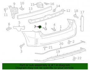 Rear bumper mount left small Toyota Prius V 12-17