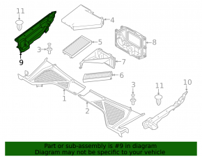 Wing seal hood-wing right BMW X5 F15 14-18 broken, missing fragment