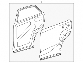 Door assembly rear right Lexus NX200t NX300 NX300h 15-21