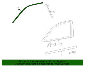 Upper door molding, front right, Lexus LS 13-17 rest.