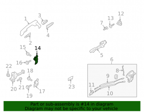 Upper rear left door hinge Kia Niro 17-22