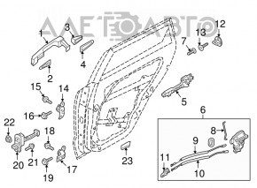 Upper rear left door hinge Kia Niro 17-22
