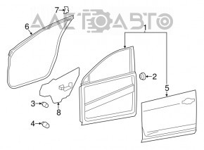 Front Right Door Seal Nissan Rogue 14-20