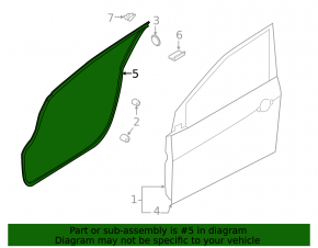 Front left door seal Kia Forte 4d 14-16
