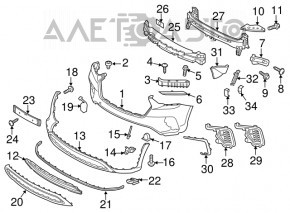 Front bumper mount right upper Hyundai Santa FE Sport 13-18 usa