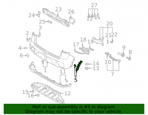 Rear right fender arch trim for Kia Niro 19-22 EV, on the bumper