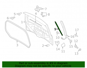 Trunk door shock absorber right Ford Flex 09-12