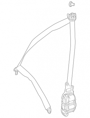 Mercedes GLC 20-22 passenger seat belt with squib, beige