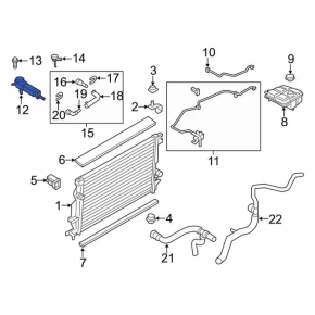 Expansion tank cooling small Ford Fusion mk5 13-20 hybrid, plug-in with cover