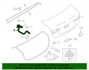 Trunk lid hinge left Mazda 6 18-21