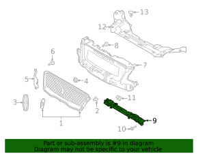 Lincoln MKC 19-19 Front Bumper Center Upper Mount
