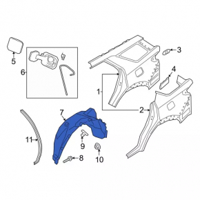 Rear right mudguard Ford Explorer 20-