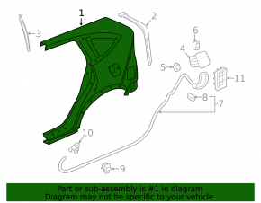 Quarter wing rear right Honda CRV 12-16