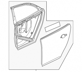 Door bare rear left Chevrolet Malibu 13-15