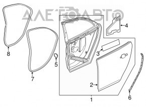 Door bare rear left Chevrolet Malibu 13-15