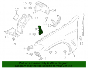 Wing bracket right upper BMW X3 G01 18- central