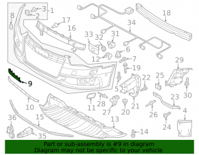 Front bumper lower grille plug left Audi A6 C7 12-15 prerest