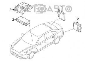 The Blind Spot Sensor (BSM) on the right side of the Audi A6 C7 (12-18) is broken.