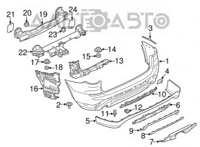 BMW X3 G01 18-21 rear bumper towing hook cap broken off