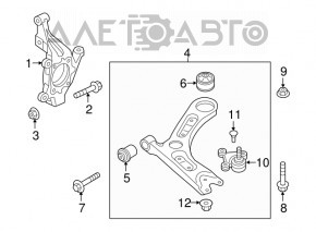 Front right axle Hyundai Sonata 15-17 iron