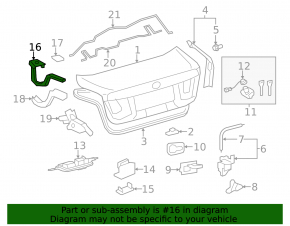Trunk lid hinge right Lexus LS460 LS600h 07-12