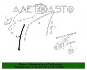 Front left door glass guide for Lexus RX350 RX450h 16-22 front