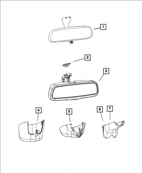 Interior mirror Jeep Grand Cherokee WK2 18-21 control, auto-dimming