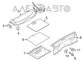 Trunk floor Fiat 500X 16-22 black