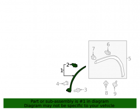 Rear left wing seal Lexus RX350 RX450h 16-22