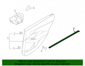 Glass seal inner rear right Hyundai Sonata 20-