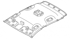 Hyundai Kona 18-23 headlining for retractable visors, without sunroof, gray