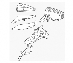 Left side mirror molding Lexus ES 19-26 chrome, scratches