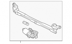 Windscreen wiper trapezoid with motor Kia Soul 14-19