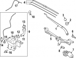 Hyundai Sonata 20-22 windshield washer reservoir with filler neck and lid