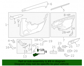 Interior front left door handle for Mercedes A-class V177 19-22, black housing