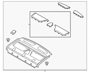 Rear shelf Lincoln MKZ 13-16 black, for dry cleaning
