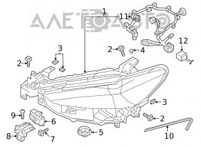 Headlight front left Mazda 6 18-21 usa LED under AFS