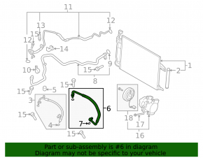 Air conditioning condenser-compressor pipe Mazda6 09-13 2.5