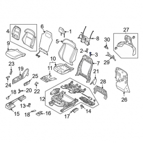 Driver's seat headrest guide left Ford Mustang Mach-E 21-26