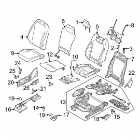 Driver's seat headrest guide left Ford Mustang Mach-E 21-26