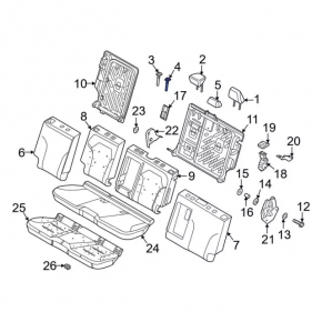 Driver's seat headrest guide left Ford Mustang Mach-E 21-26