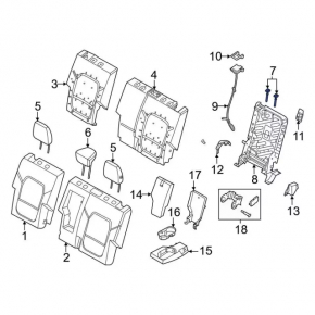 Driver's seat headrest guide left Ford Mustang Mach-E 21-26